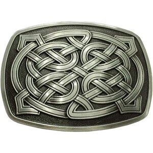 🆕Unisex Silver Rectangle Celtic Knot Kilt - Western Keltic Belt Buckles